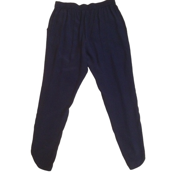 Trina Turk Silk Pull-On Navy Blue Pants Size Medium - Picture 4 of 11